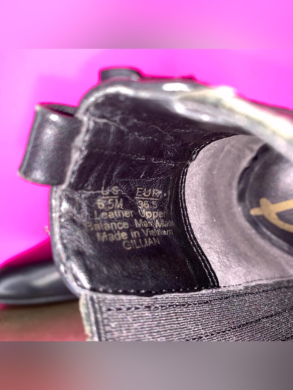 Sam Edelman Gillian Black Leather Wedge Heel Chelsea Ankle Boot US 6.5 UK 4 - Picture 7 of 8